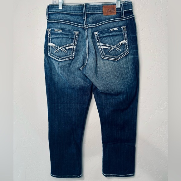 BKE Jeans Taylor Cropped Denim Dark Wash Stretch SZ 28 LIKE NEW! - Picture 3 of 16